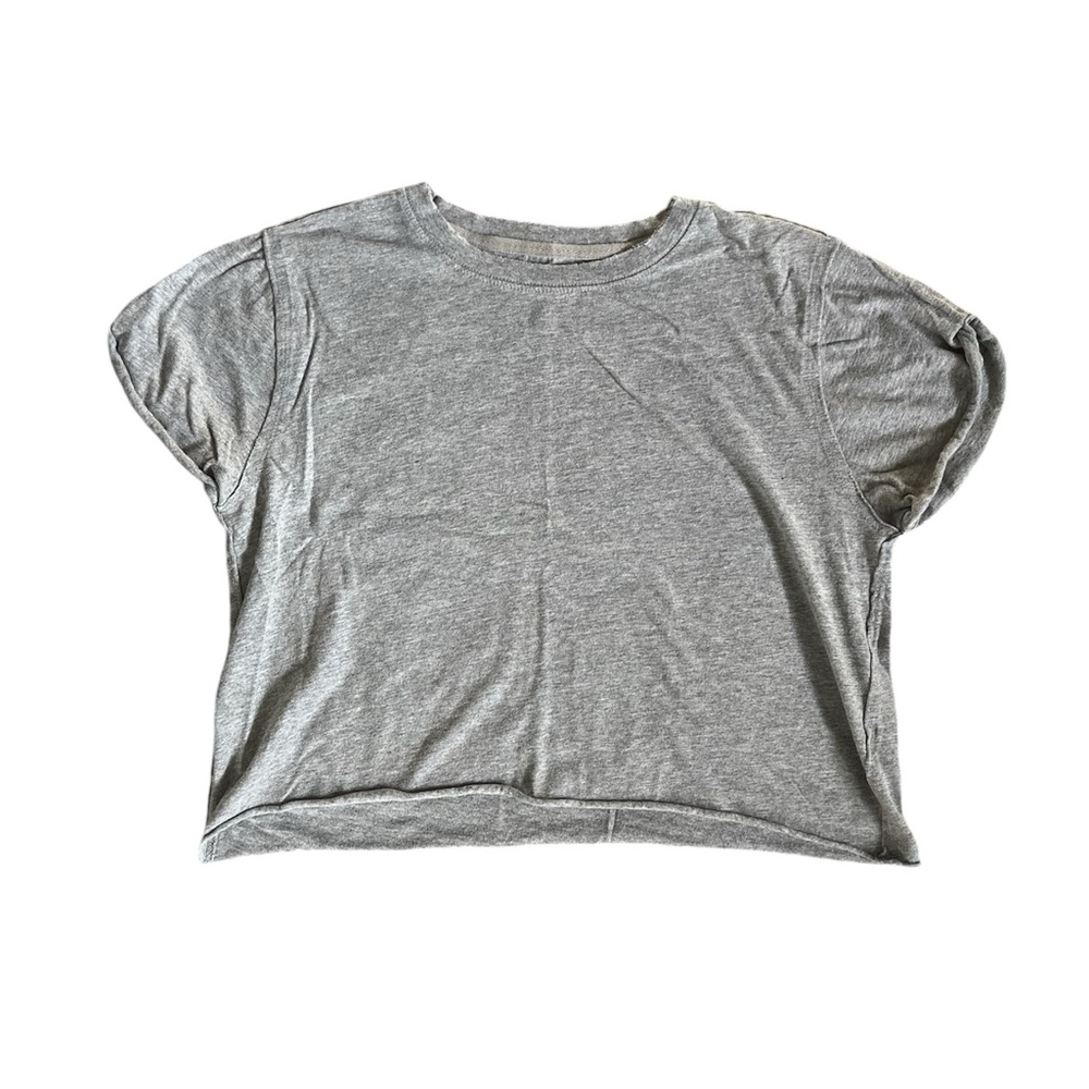 Free People Grey Crop T-shirt